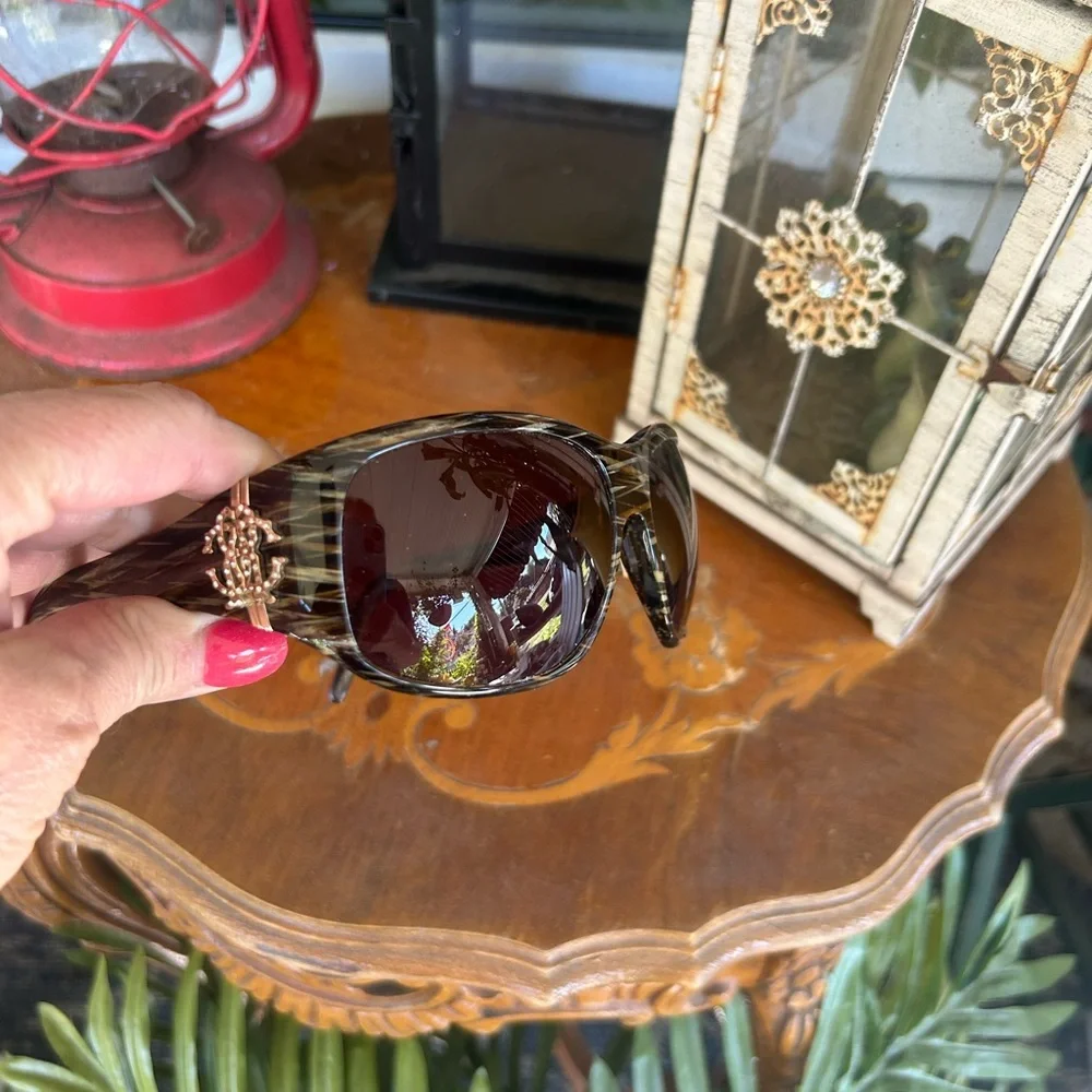 Brown Rhinestone Sunglasses - Picture 9 of 16